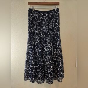 Uniqlo Dark Blue Patterned Maxi Skirt